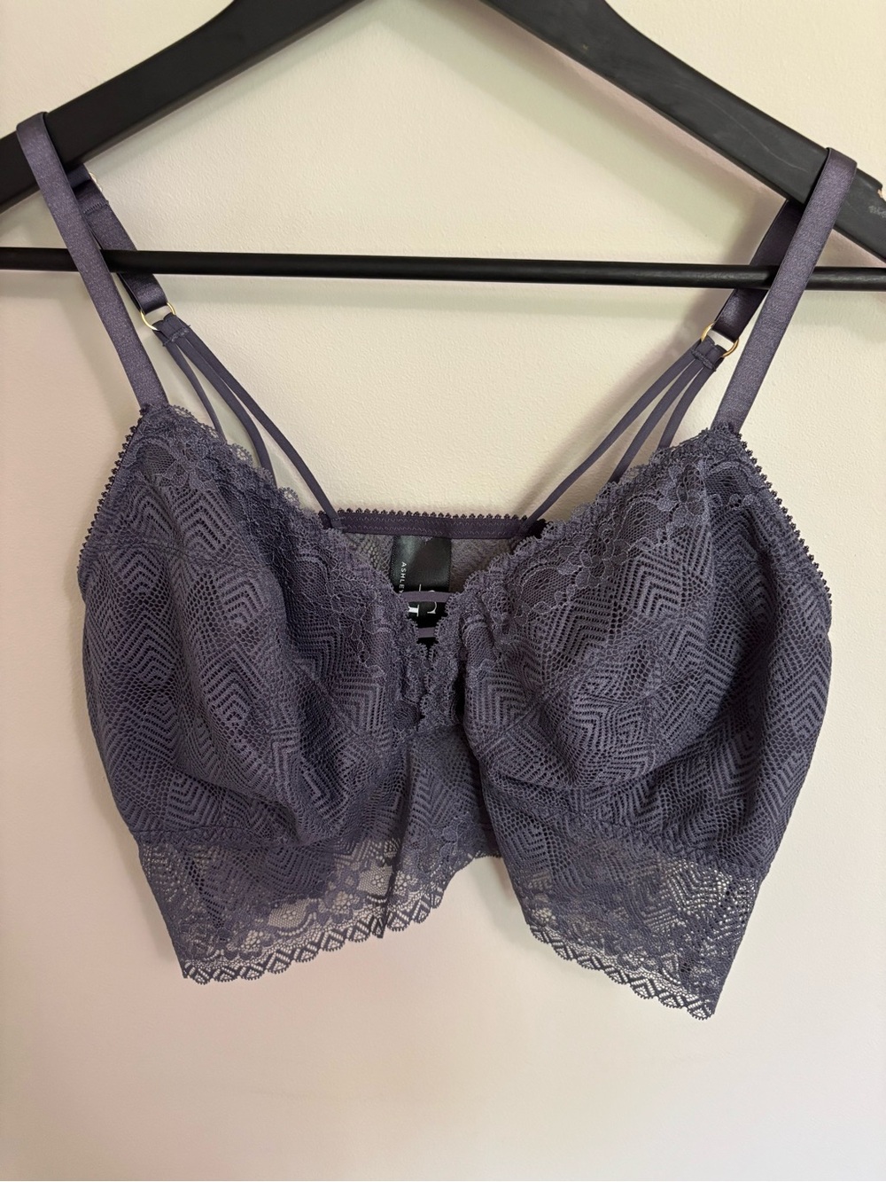 Ashley Graham Lace Longline Bralette in slate
